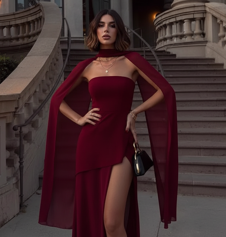 Odette - Strapless Ribbon Dress